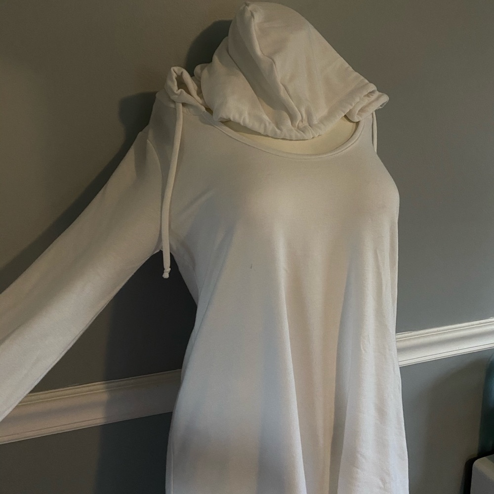 Thin white hoodie